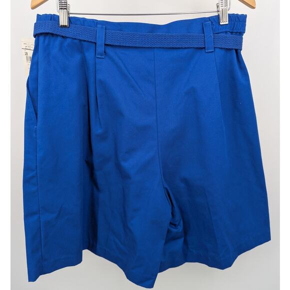 NWT VTG Cabin Creek Blue 8" Inseam High Rise Shorts Size 18 w Belt Made in USA - Picture 2 of 7